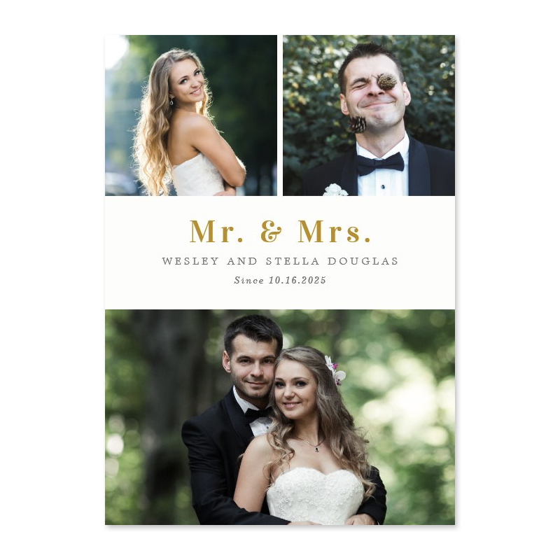 Clean Collage Editable Color Wedding Announcement