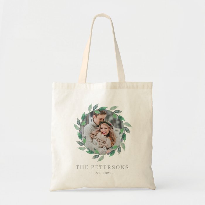 Delicate Wreath Custom Photo Tote Bag