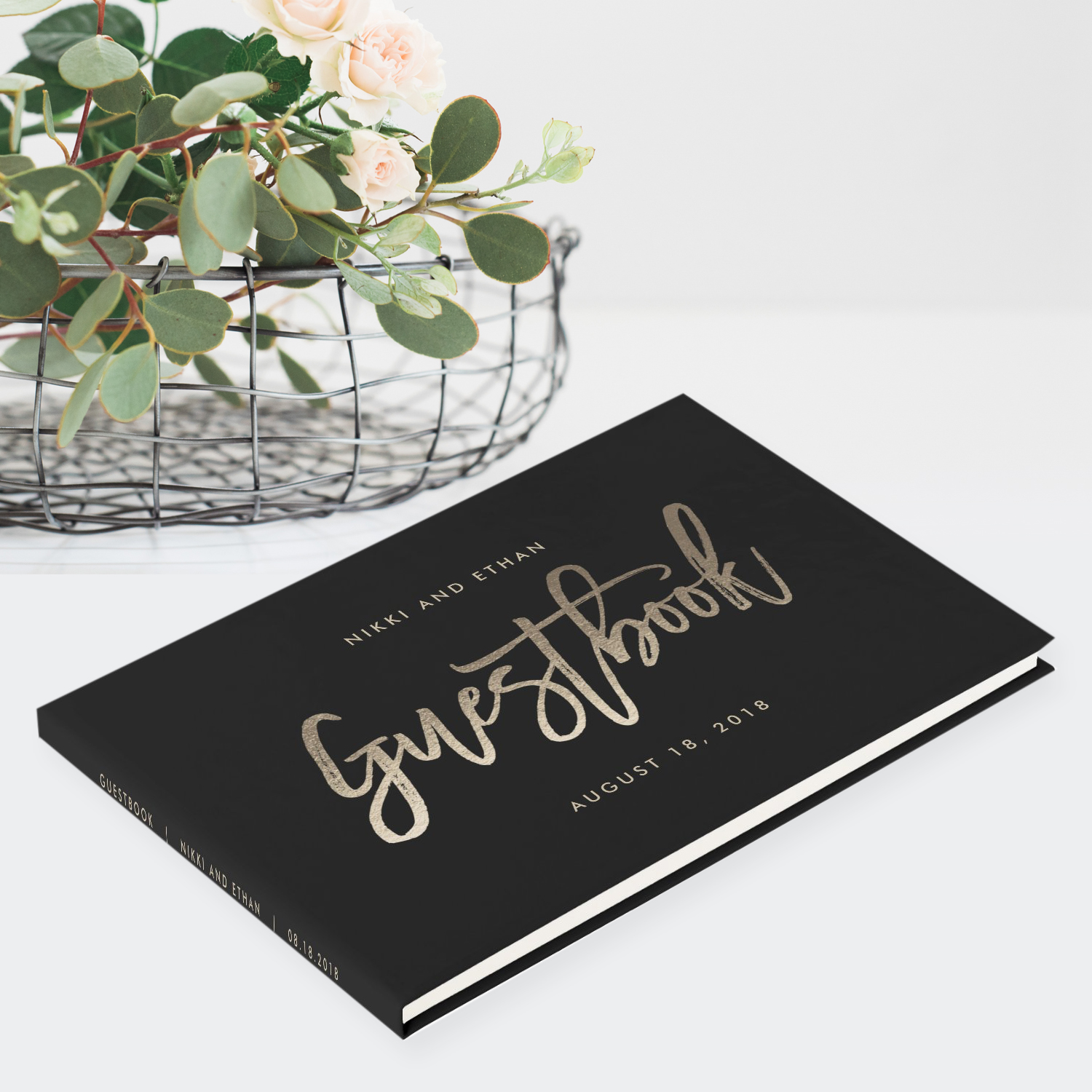 Brushed Glimmer Personalized Guest Book