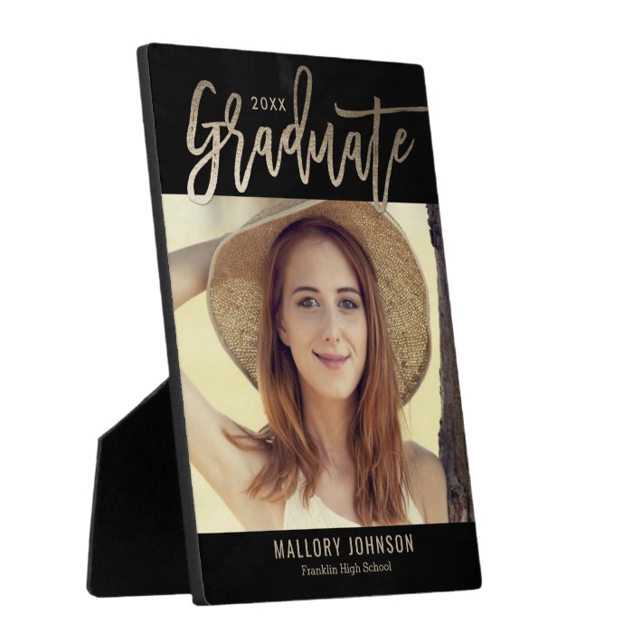 Brushed Glimmer Graduation Desktop Plaque