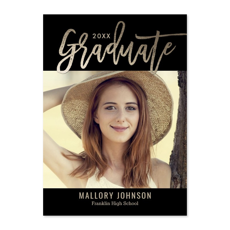Brushed Glimmer Graduation Announcement Invitation