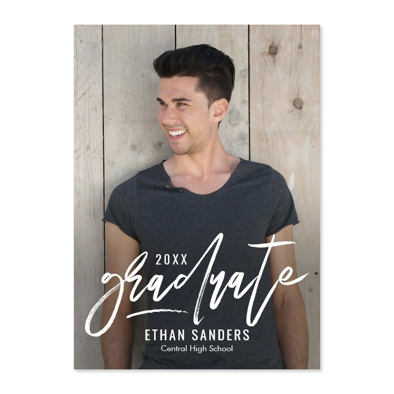Brushed Mark Graduation Announcement Invitation