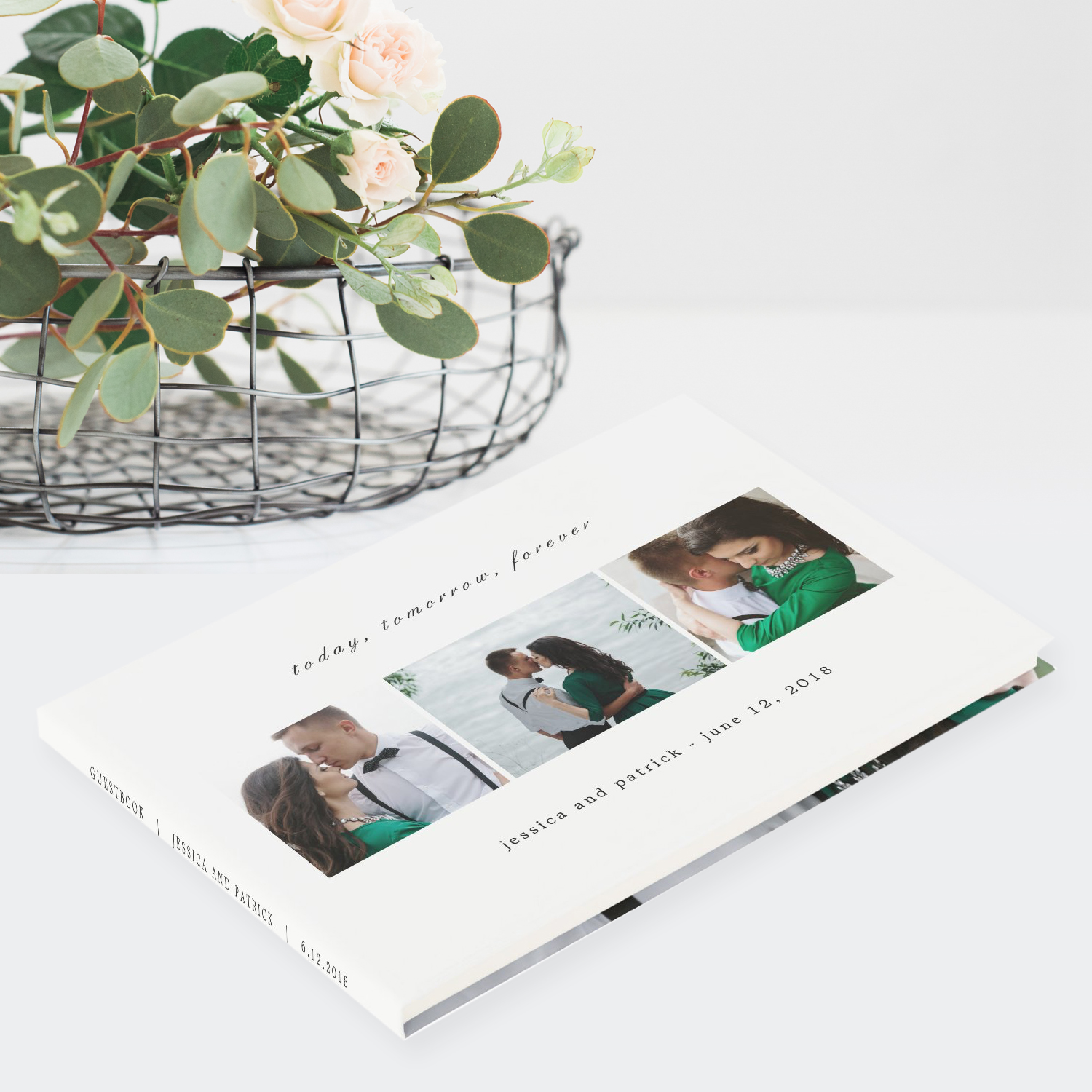 Clean Collage Editable Color Custom Guest Book
