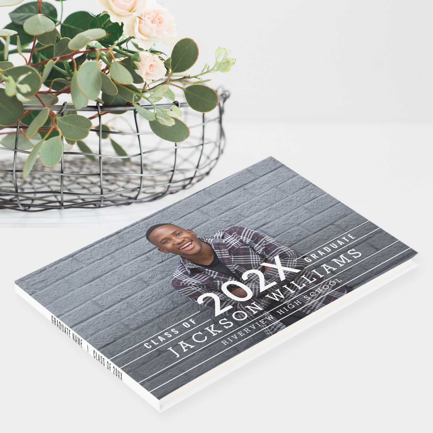 Cool Grids Graduation Party Custom Guest Book