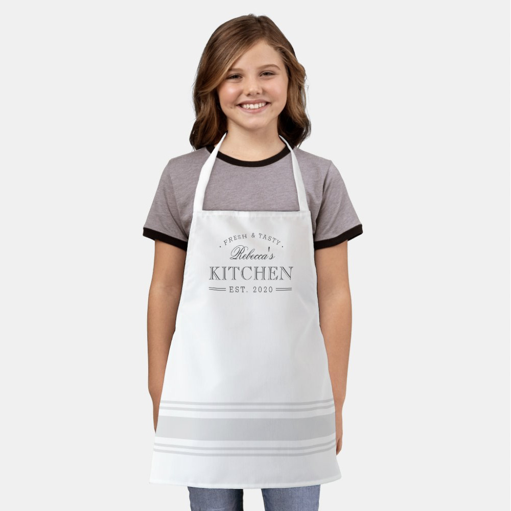 Farmhouse Style Editable Color Personalized Kid Apron