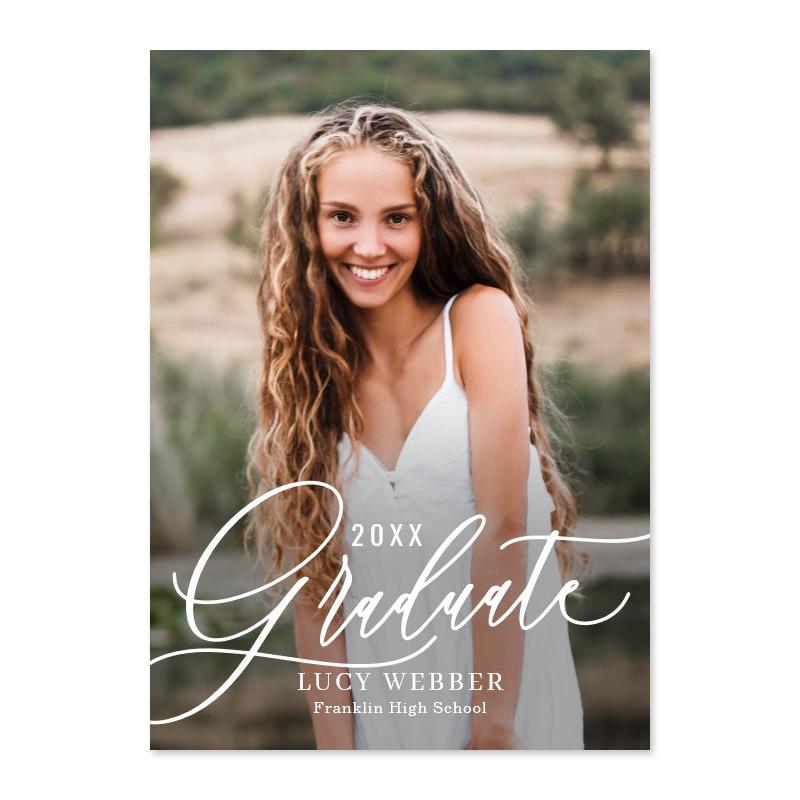Finely Penned Graduation Announcement Invitation
