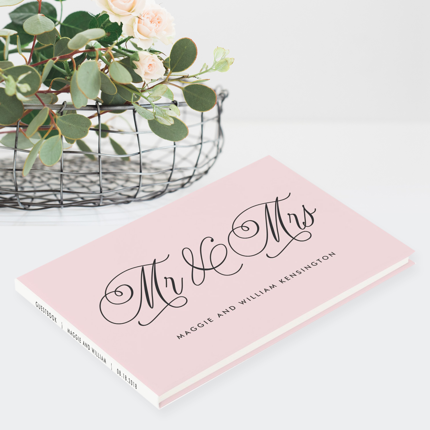 Mr and Mrs Editable Color Wedding Guest Book