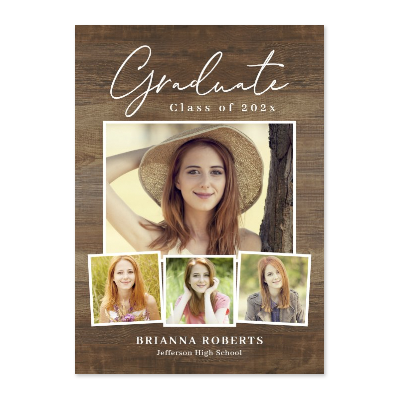 New Journey Rustic Graduation Announcement Invitation