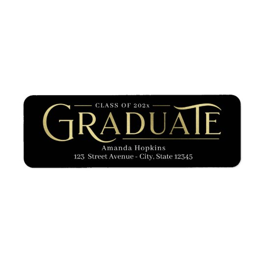 Retro Overlay Graduation Return Address Labels