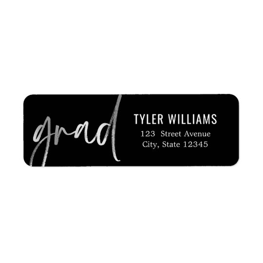 Shiny Strokes Graduation Return Address Labels