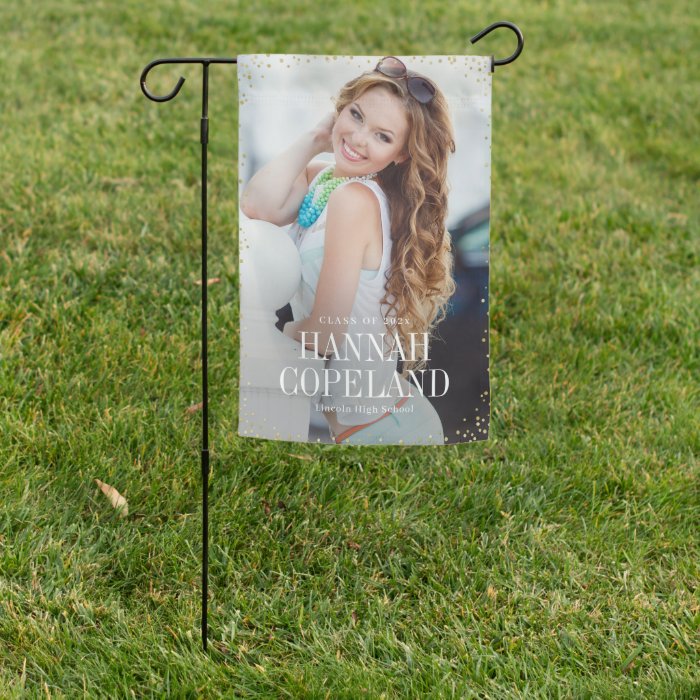 Sparkle Delight Graduation Garden Flag