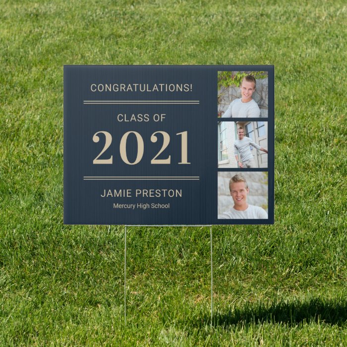 Stacked Charm Graduation Yard Sign