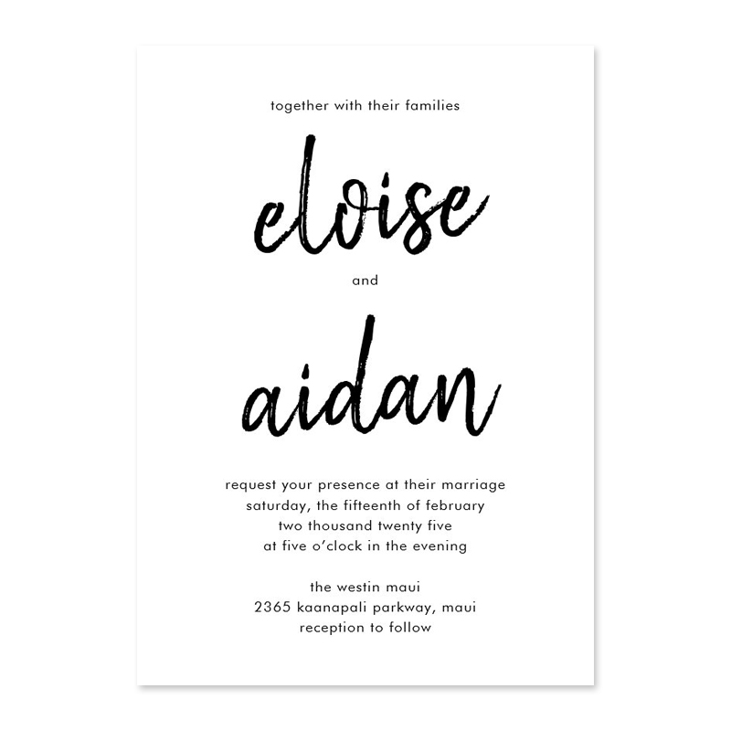 Brushed Names Wedding Invitations