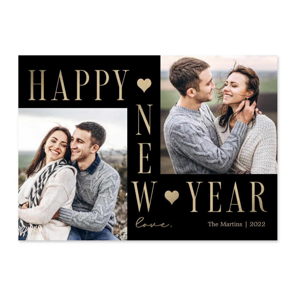 Extra Love Editable Color New Year Photo Card