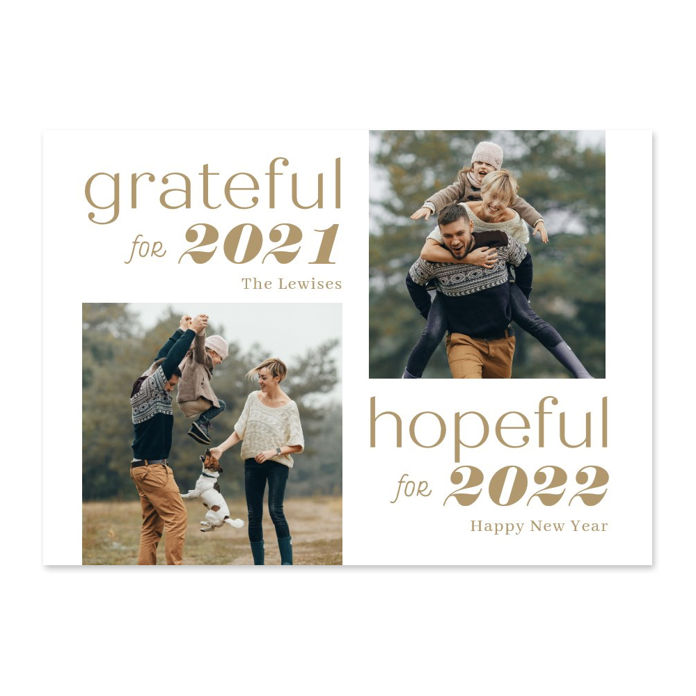 Grateful and Hopeful New Year Photo Card