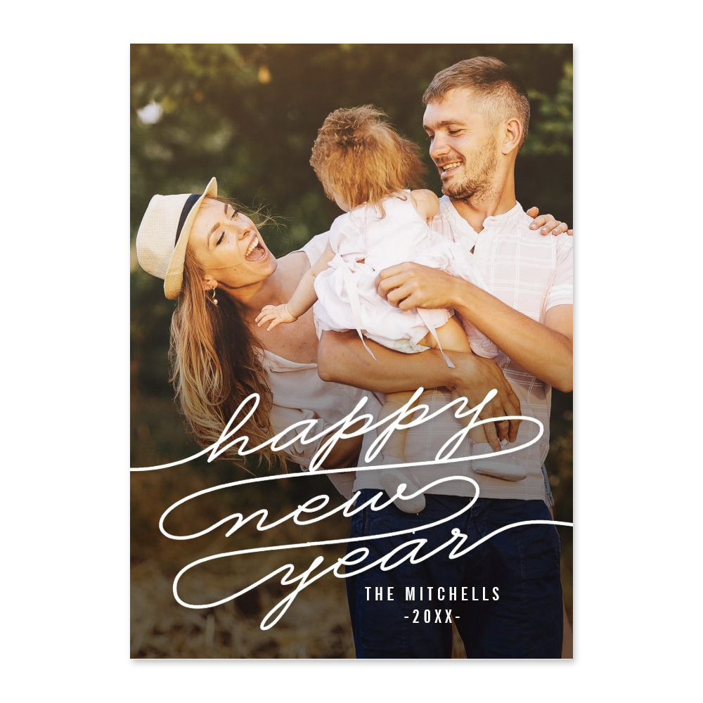 Happy Writing New Year Photo Card