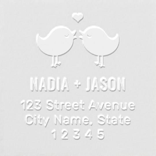 Love Birds Address Custom Embosser