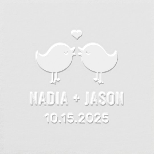 Love Birds Wedding Couple Custom Embosser