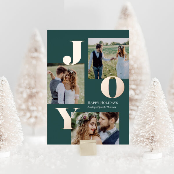 Spread Joy Foil Holiday Photo Card - Seaweed