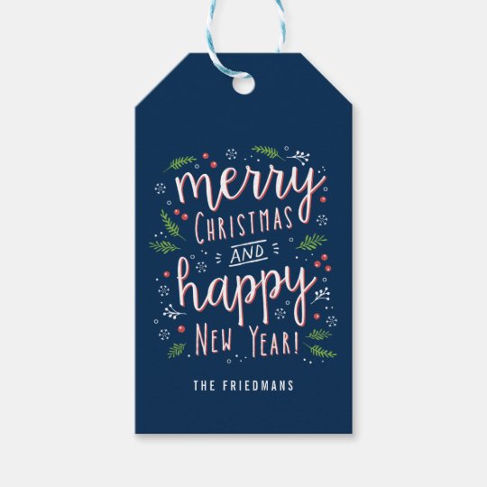 Merry Happy Holiday Gift Tags or Labels