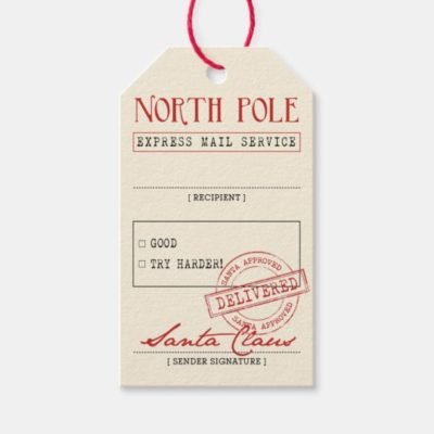 Official Santa Christmas Gift Tags or Labels - Berry Berry Sweet