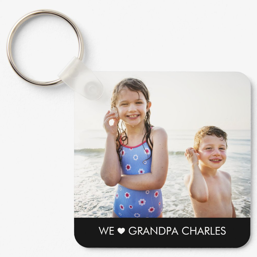 Simple Caption Editable Color Personalized Keychain