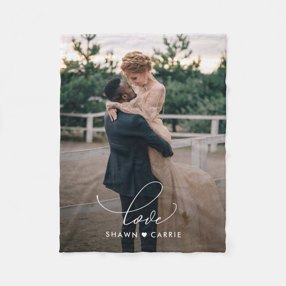 Simple Love Portrait Custom Photo Personalized Blanket