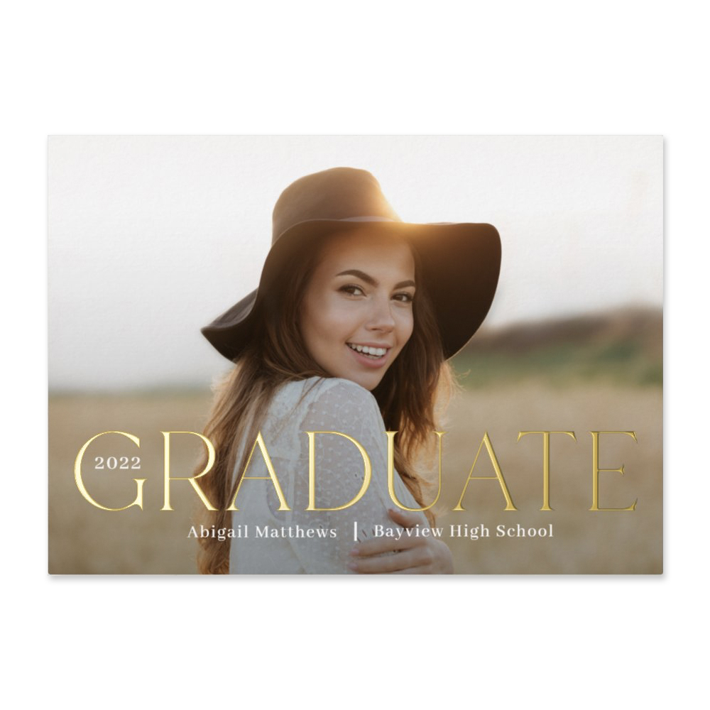Classic Grad Graduation Announcement Invitation