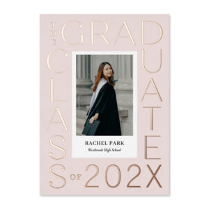 Letter Frame Editable Color Foil Graduation Announcement