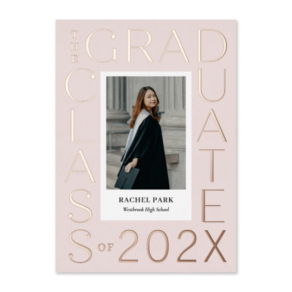 Letter Frame Editable Color Foil Graduation Announcement