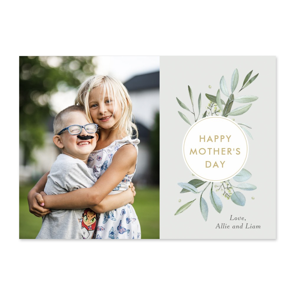 Lovely Foliage Mother's Day Card Personalized Photo