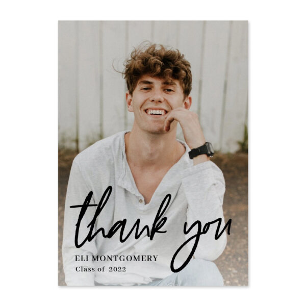 Painted Word Photo Graduation Thank You Cards