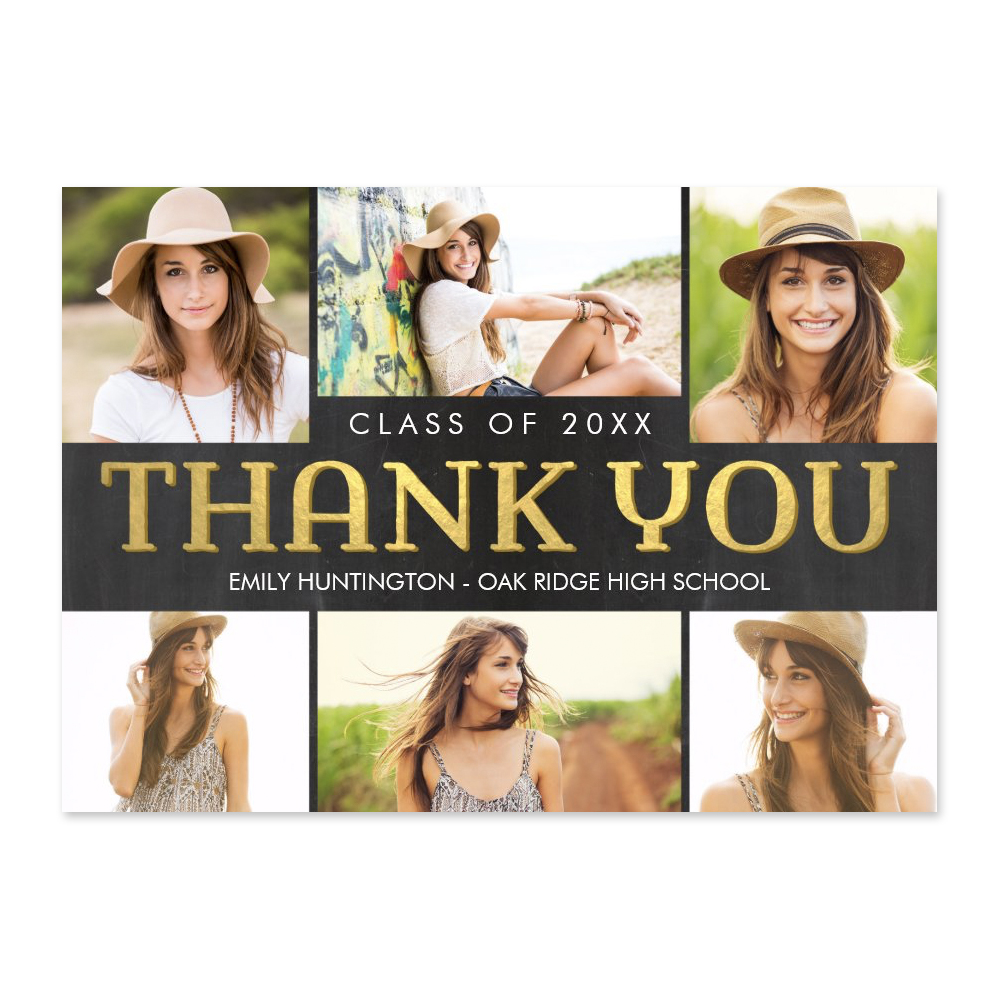 Shiny Collage Graduation Thank You Card