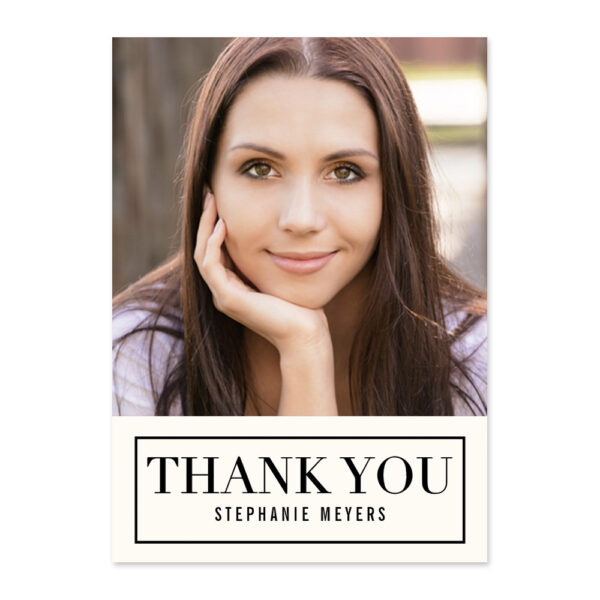 Timeless Grid Photo Graduation Thank You Cards