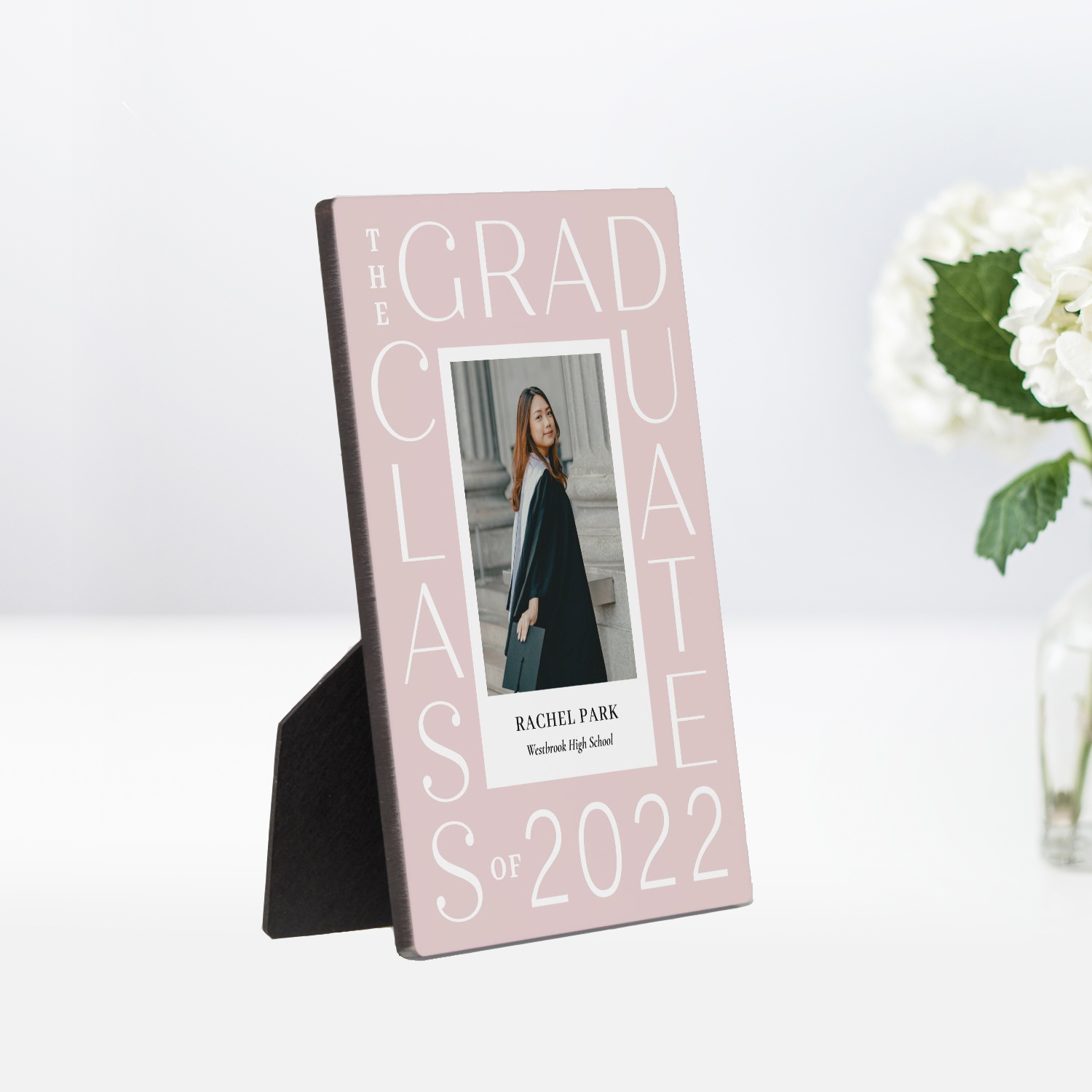 Letter Frame Editable Color Graduation Desktop Plaque