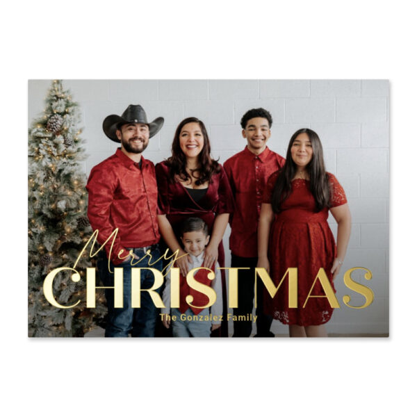 Classic Bold Merry Christmas Holiday Photo Cards