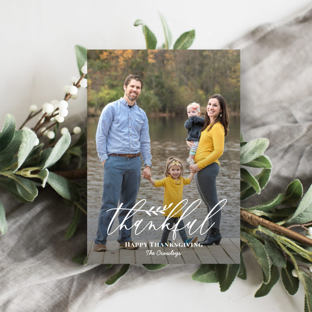 Delicate Branch Thanksgiving Photo Card