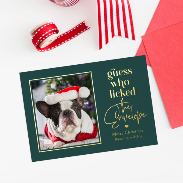 Helpful Pet Foil Holiday Photo Card Funny Christmas Card