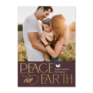 Peaceful Wish Editable Color Holiday Photo Cards