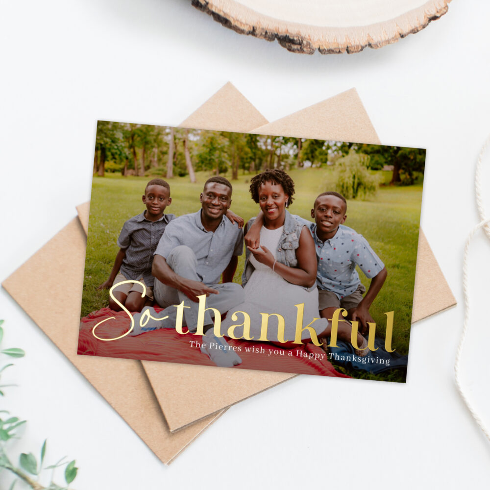 So Thankful Foil Thanksgiving Photo Cards