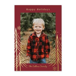 Winter Scene Portrait Editable Color Holiday Photo Cards