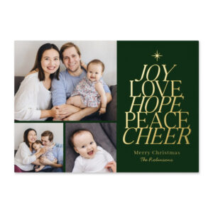 Words Tree Editable Color Holiday Photo Cards