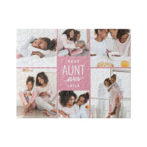 Adoring Collage Pink Editable Color Personalized Puzzle
