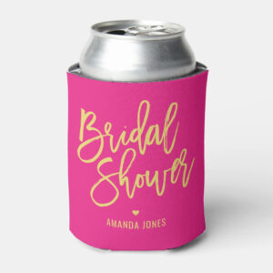 Brushed Bridal Shower Personalized Can Cooler