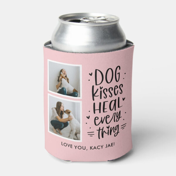 Dog Kisses Personalized Can Cooler