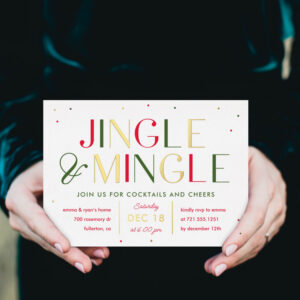 Foil Jingle and Mingle Christmas Party Holiday Party Invitation