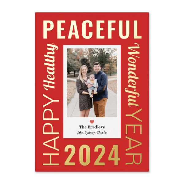 Letter Frame FOIL New Year Card