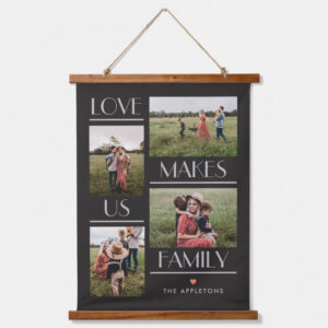 Love Makes Us Family Wall Tapestry Personalized Photo Gift
