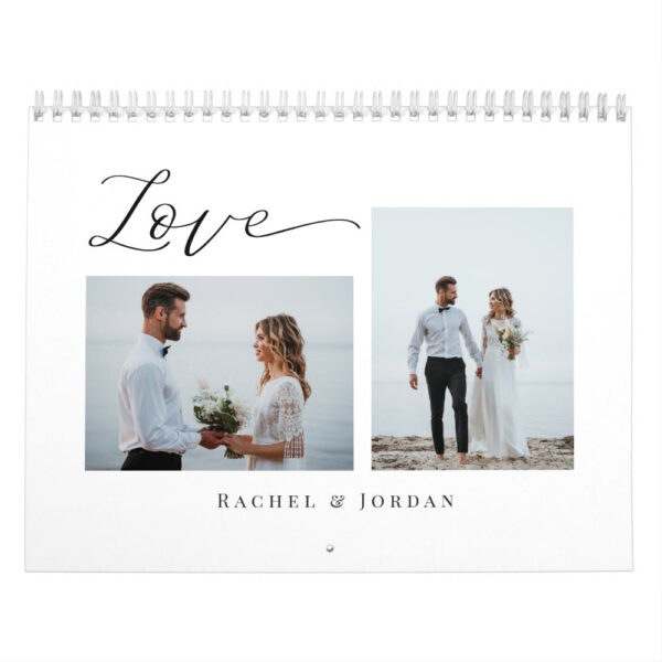 Love Story Editable Color Photo Calendar - Cover