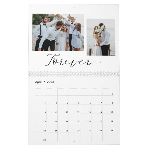 Love Story Editable Color Photo Calendar - Inside 2